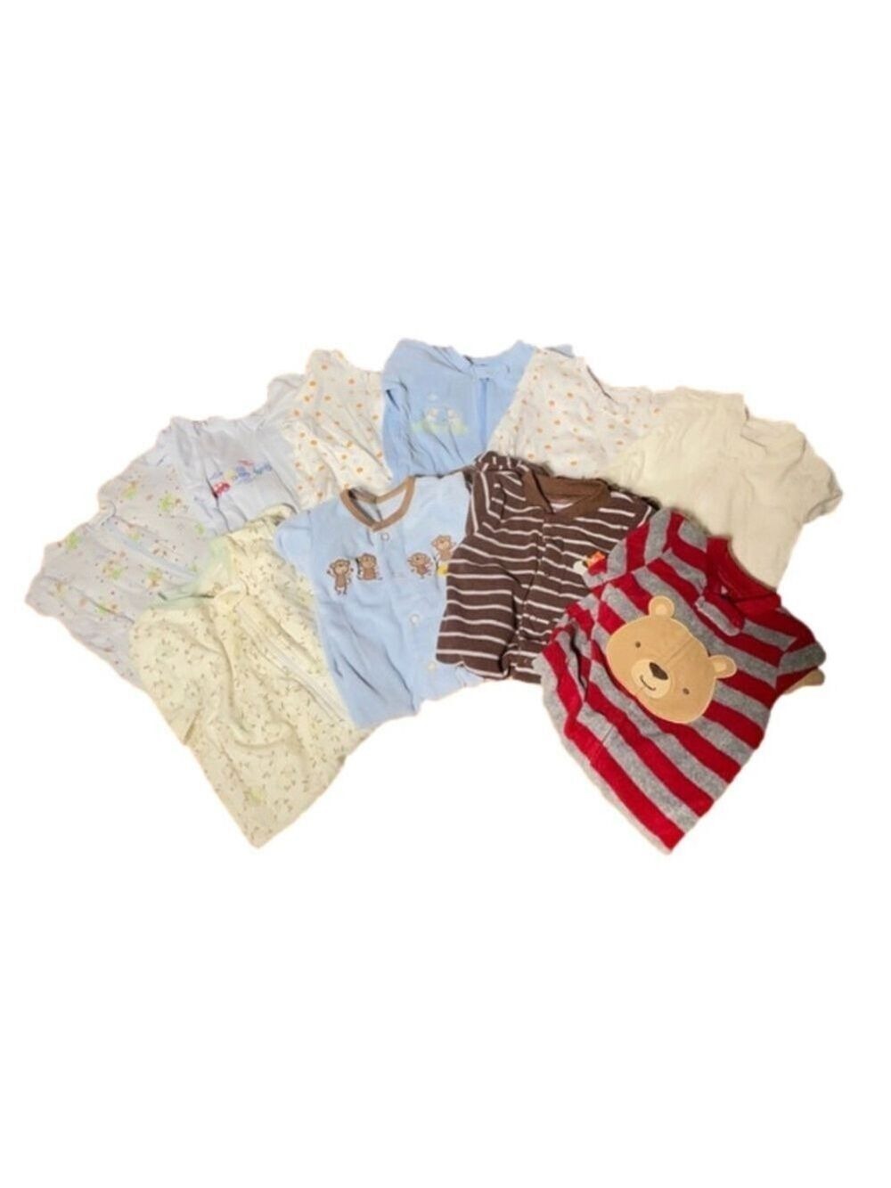 BUNDLE of Baby Boy Pajama Bodysuits Footies 0-3-6 Mo.